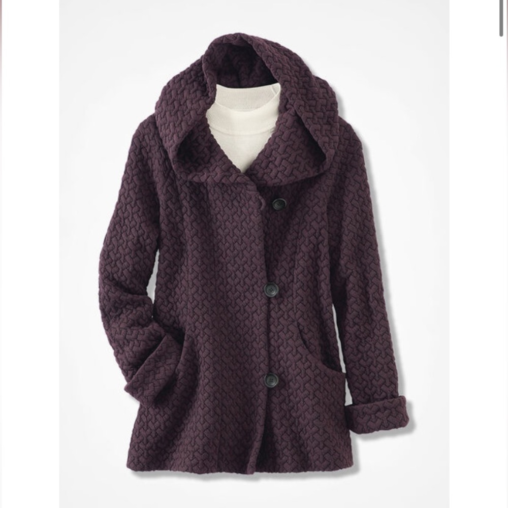 Coldwater Creek First Frost Textured Knit Coat